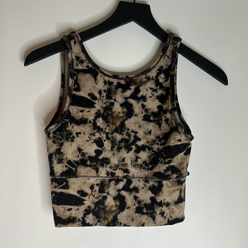LULULEMON Power Pivot‎ Tank Top Everlux Ice Dyed Reversible Black Tan Size Small - Picture 3 of 6